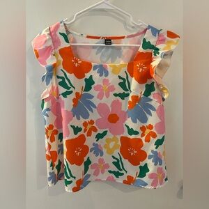 Multicolor Floral Ruffle Blouse